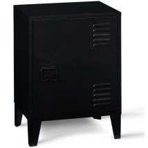 Table de chevet ester 1 porte métal noir design industriel