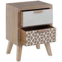 Lolahome - Table de Nuit kensy 40 x 30 x 55 cm Naturel Bois Blanc
