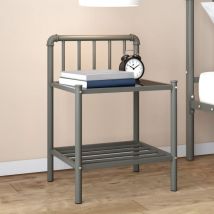 Furniture Limited - Table de chevet Gris et noir 45x34,5x62,5 cm