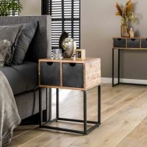 Pier Import - Table de chevet industrielle tiroirs métal bunbury