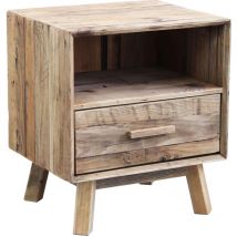 Homeness - Table de chevet intérieure en bois pino avec 1 tiroir Timothée