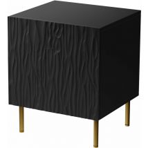 Bim Furniture - Table de chevet jungle lot de deux façade fraisée panneau mdf noir mat