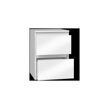 Jardibricodeco - table de chevet koni 2 tiroirs 30x40x30 cm blanc brillant