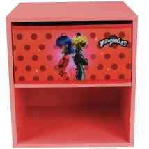 Cijep - Fun house miraculous ladybug chevet avec tiroir h.36 x l.33 x p. 30 cm