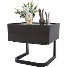 Table de chevet moderne avec tiroir, table d'appoint en forme de c, table d'ordinateur portable pour café et ordinateur portable, table de salon,