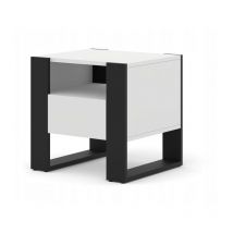 Table De Chevet Mondi 48x43,2x47,5 Cm Avec Tiroir Couleur Blanc Mat