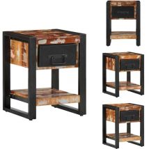 Table de chevet multicolore 35x34x45cm bois massif récupération - Table De Chevet - Tables De Chevet - Armoire De Chevet - Table De Nuit