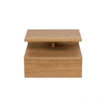 Drawer - Table de chevet murale 1 niche, 1 tiroir en bois - Bois clair - Kamichi