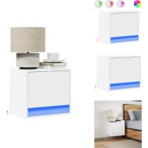 Vidaxl - Table de chevet murale avec lumières led blanc - Table De Chevet Murale - Tables De Chevet Murales - Table De Chevet Flottante - Table De