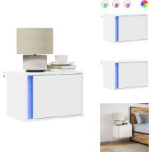 Table de chevet murale avec lumières led blanc - Table De Chevet Murale - Tables De Chevet Murales - Table De Chevet Flottante - Table De Chevet