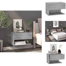 Table de chevet murale Sonoma gris - Table De Chevet Murale - Meuble De Rangement Mural - Étagère Murale - Table De Nuit Murale - Décoration Murale