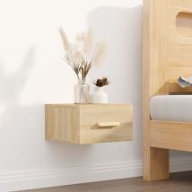 Table de chevet murale, Table d'appoint, Table de nuit chêne sonoma 35x35x20 cm design in