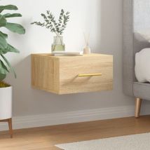Table de chevet murale, Table d'appoint, Table de nuit chêne sonoma 35x35x20 cm design IN466960