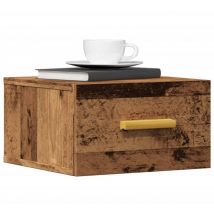 Table de chevet murale Table d'appoint Table de nuit vieux bois 35x35x20 cm CFW46846