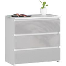 Jardibricodeco - table de chevet nina commode 3 tiroirs facade brillant 60x57x35 cm