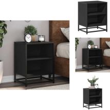 Table de chevet noir 40x31x50 cm bois d'ingénierie et métal - Table De Chevet - Tables De Chevet - Table D'appoint - Table De Nuit