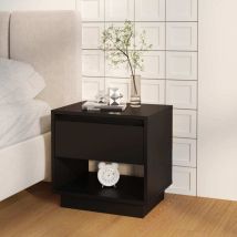 Table De Chevet Table D'Appoint Table De Nuit Noir 45x34x44 Cm Aggloméré Vgt88667
