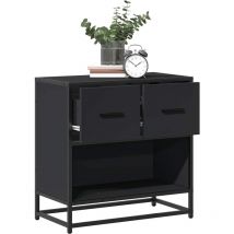 Table de chevet noir 60x31x60 cm bois d'ingénierie et métal