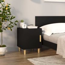 Skm Table de chevet Noir Bois d'ingénierie