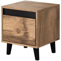 Bim Furniture - Table de chevet nord chêne wotan + anthracite, lot de 2