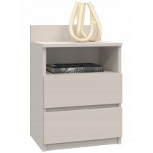 Jardibricodeco - table de chevet romi 2 tiroirs 59x40x32 cm beige cachemire