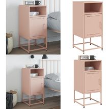 Table de chevet rose 36x39x78 cm acier - Table De Chevet - Table Industrielle - Mobilier Chambre - Armoire De Chevet - Étagère De Chevet - Home &