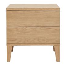 Miliboo - Table de chevet avec rangements 2 tiroirs scandinave bois clair chêne L50 cm freddy