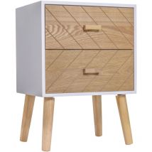 Table de chevet scandinave hermine bois et blanc