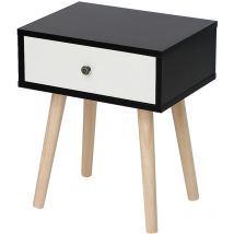 Haloyo - Table de chevet scandinave laqué 403050 cm Table de chevet scandinave blanc noir