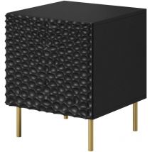 Table de chevet Set de 2 Noir mat 44x54x41 cm de haute qualit HOTI