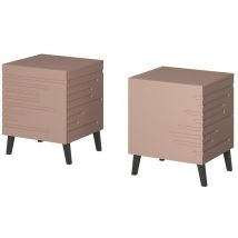 Table de chevet Set de 2x NOVAK 44x52x40 cm avec tiroir Rose antique