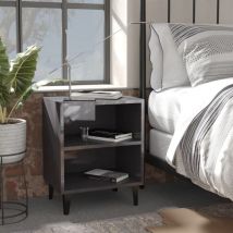 Table de chevet, Table d'appoint, Table de nuit avec pieds en métal gris brillant 40x30x50 cm FR691707 Maison Chic
