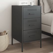 Design In - Table de chevet Table d'appoint Table de nuit noir 36x39x68 cm acier CFW54042