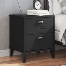 Table de chevet, Table d'appoint, Table de nuit viken noir bois d'ingénierie FR210257 Maison Chic