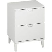Table de chevet / Table de nuit coloris blanc - Hauteur 56 x Longueur 43 x Profondeur 34 cm Pegane
