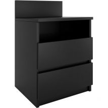 Table de chevet / Table de nuit moderne avec 2 tiroirs et 1 étagère Malwa M1
