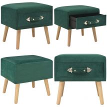 Table de chevet Vert 40x35x40 cm Velours - Table De Chevet - Table Nuit - Meubles De Chambre - Mobilier Moderne - Meuble En Velours - Home & Living