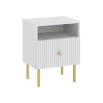Table de chevet viena 1 Tiroir Blanc - Doré