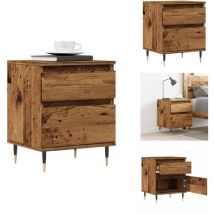 Table de chevet vieux bois 40x35x50 cm bois d’ingénierie - Table De Chevet - Tables De Chevet - Meuble De Chevet - Armoire De Chevet