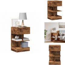 Vidaxl - Table de chevet vieux bois 40x35x65 cm bois d'ingénierie - Table De Chevet - Tables De Chevet - Meuble De Chevet - Armoire De Chevet