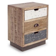 Bizzotto - Commode vintage à 3 tiroirs pour chambre