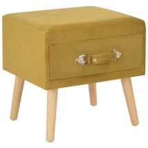 Table de chevet,Tables d'appoint,Table de nuit Moutarde 40x35x40 cm Velours CFW24926
