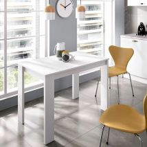 Dekit - Table de cuisine d'appoint Aspen blanche Blanc 110,3 x 77 x 67,1 cm - Blanc