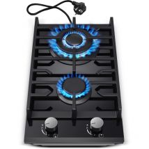 Topstrong - Table de cuisson gaz 2 feux,L30 cm,convertible gn/gpl, protection flamme,5200W