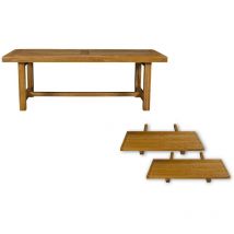 Table de ferme en chêne moyen massif + 2 allonges L220/320 - la bresse
