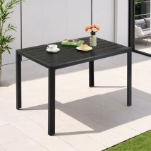Table de Jardin 110x70x72cm, Aluminium,Antirouille, Résistante aux intempéries,Table à Manger Exterieur,Table d'appoint- (Noir)