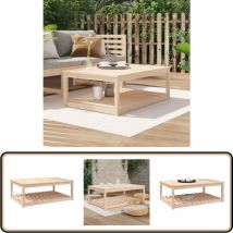 Table de jardin 121x82,5x45 cm bois massif de pin - Table De Jardin - Table Extérieure - Mobilier De Jardin - Table En Bois - Table Ronde