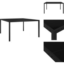 Table de jardin 130x130x72 cm Noir Acier et verre - Table De Jardin - Table Extérieure - Mobilier De Jardin - Table Ronde - Table Noire