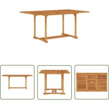 The Living Store Table de jardin 150x90x75 cm Bois de teck massif - Table De Jardin - Table Extérieure - Mobilier De Jardin - Teck Massif - Table En