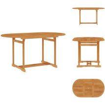 Table de jardin 150x90x75 cm Bois de teck massif - Table De Jardin - Table En Bois - Mobilier De Jardin - Teck - Table Extérieure